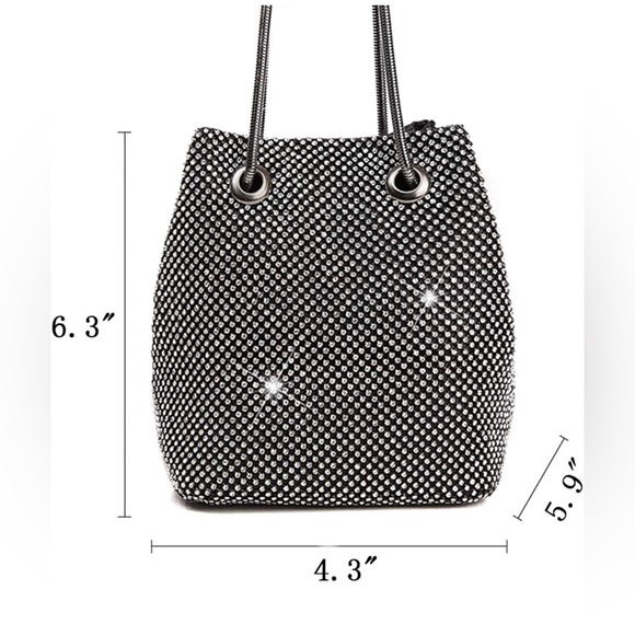Rhinestone Luxury Black Bags Purse - Picture 4 of 6